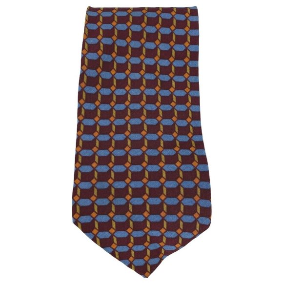 Kenneth Cole New York Mens Tie‎ Silk Red Multicolor - Picture 1 of 8